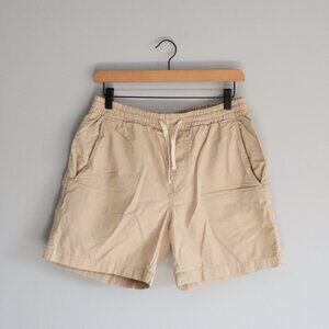 J. Crew Mens Tan S Cotton Dock Flat Front Pull On Elastic‎ Comfy Outdoor Shorts
